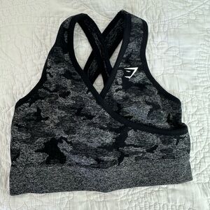 Camo Gymshark Cross back Sports Bra